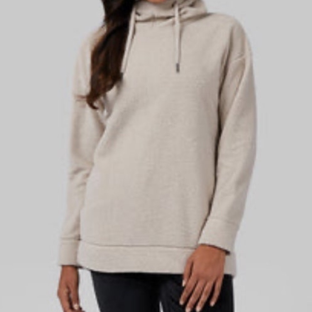 32 Degrees Women's Cream Sherpa Pullover Hoodie